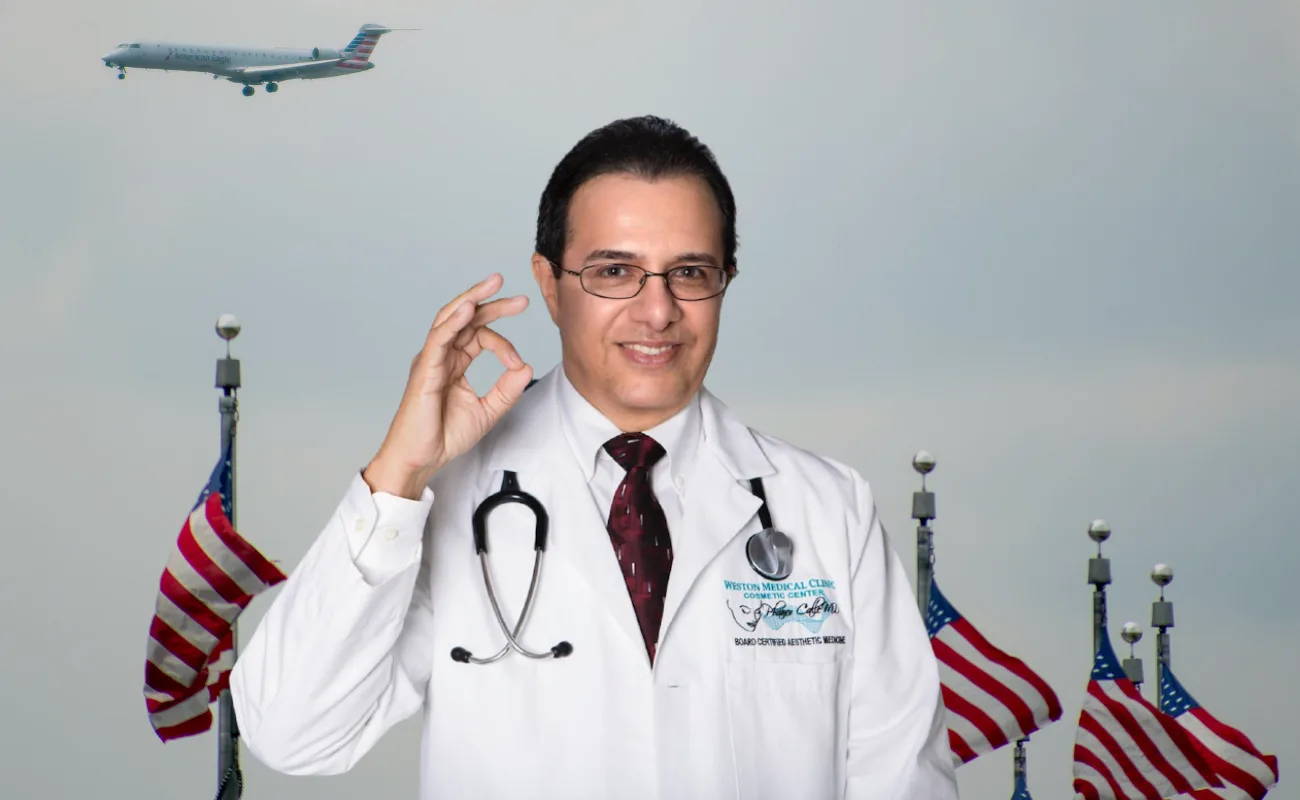 Dr. Phanor Calle, Senior FAA Aviation Medical Examiner, at Weston Medical Clinic providing FAA and immigration medical exams in Weston, Florida.