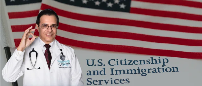 Dr. Phanor Calle, USCIS-designated Civil Surgeon, providing Form I-693 immigration medical examinations at Weston Medical Clinic.