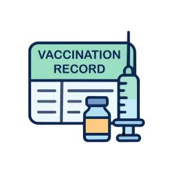 Vaccination records for a USCIS immigration medical exam at Weston Medical Clinic.